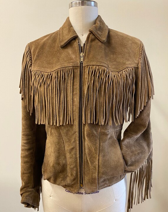 Vintage suede fringe jacket