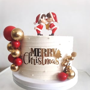 Decorazione per torta di Natale, mini palline di Babbo Natale, decorazione per torta natalizia, accessori per torte natalizie, forniture per dolci natalizie