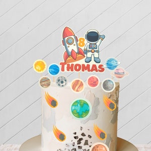 Pianeti personalizzati bundle cake toppers, cake topper astronave, topper torta di compleanno degli astronauti, cake topper personalizzato, toppers bundle personalizzati