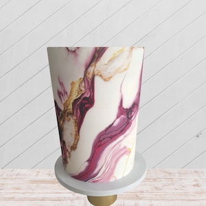 Marble Birthday Cake Wrap: Edible Icing Decoration