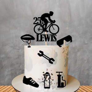 Bicycle bundle cake topper, personalised cyclist cake topper, cycle cake topper, birthday cake topper, personalised cake topper