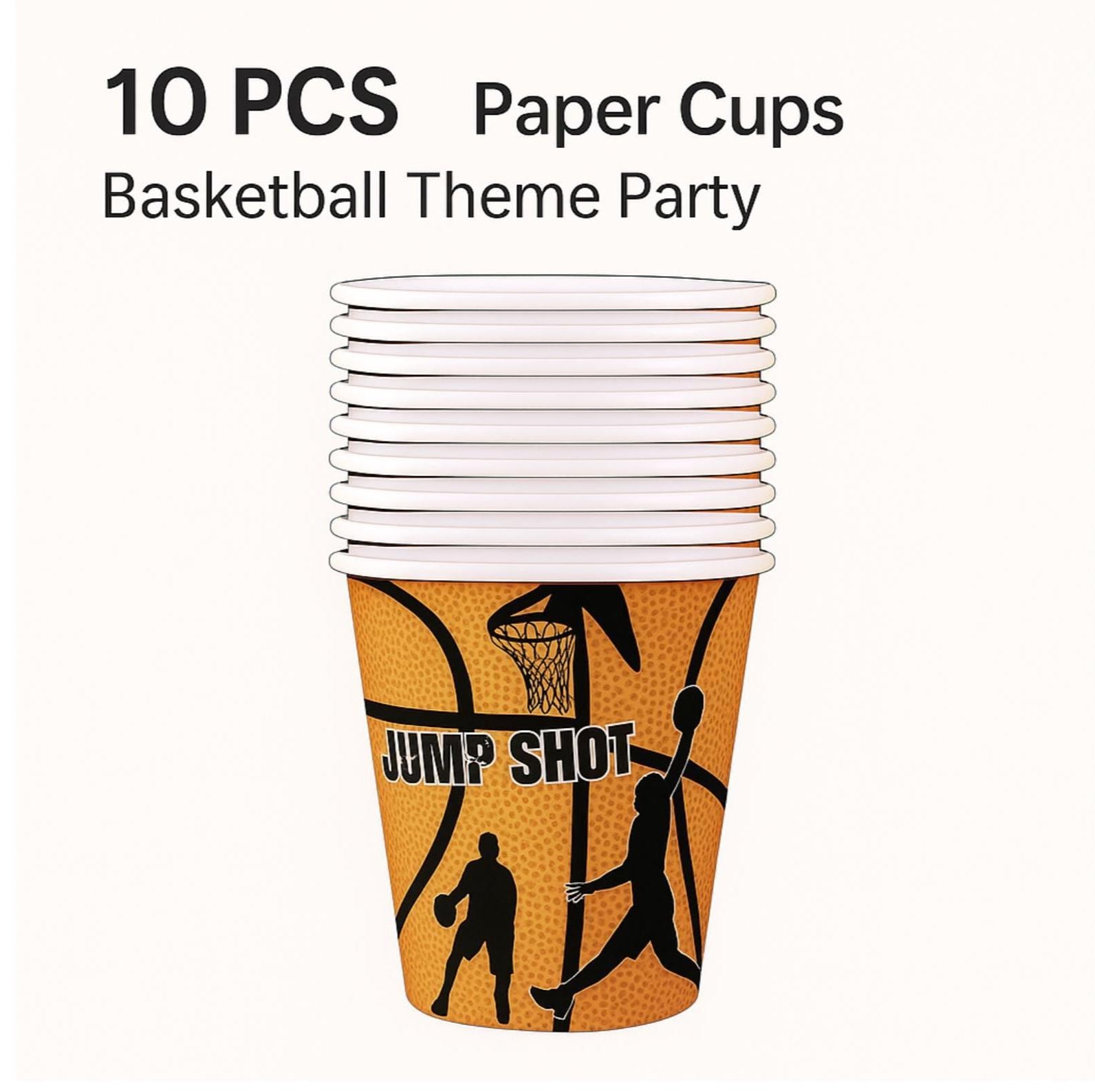 Set De Vaisselle Pour Fête Basketball – 61 Pièces Pour 20 Personnes – Assiettes, Gobelets, Serviettes Et Nappe