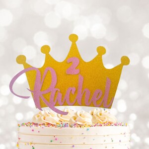 Personalised Crown Topper, Princess Crown Topper, Any Name Cake Tooper ...