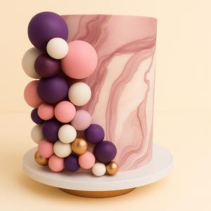 Decorative Cake Balls Bundle Luster Surface Mixed Size Spheres Luxury Birthday Centrepiece