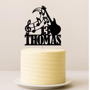 Personalised Name Age Guitar music cake topper, custom cake topper, cake topper, personalised cake topper, glitter party cake topper