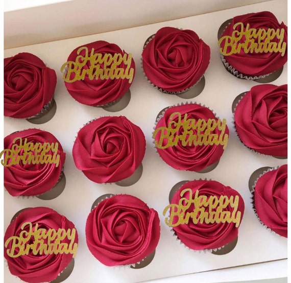 Happy Birthday Cupcake Toppers Mum Sister Cake Topper Etsy Ireland