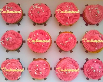 Custom Glitter Cake Topper: Personalized Word, Birthday Cupcake Decor