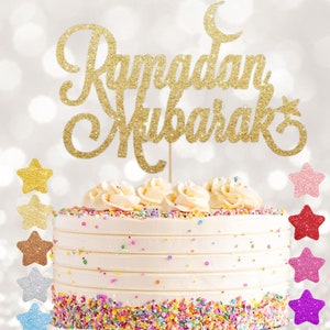 Ramadan Mubarak cake topper, Glitter happy Eid, hajj, ramadan,glitter cake topper,Mubarak cake topper,glitter cake topper,Eid party