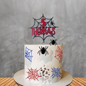 Custom Spiderweb bundle with any name and age, spider theme party for cake decoration, spiderweb party