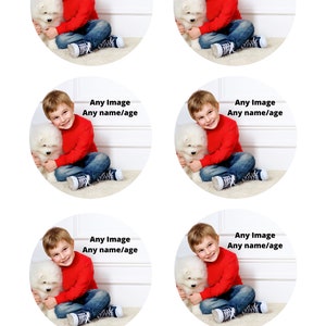 Pre cut Custom Photo Picture Wafer Paper or Icing Sheet Edible Cake Cupcake Topper Decoration,any name or age edible toppers, edible toppers