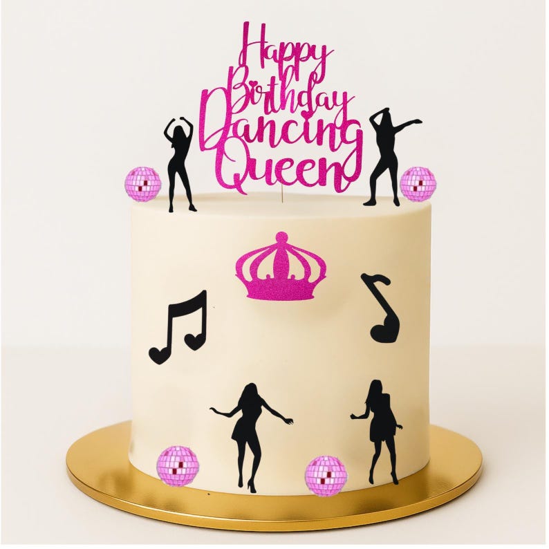 dancing queen cake topper, disco party decorations, 70s birthday cake topper, dancing queen party, disco cake topper, birthday topper bundle, disco ball cake decor, dancing silhouette topper, abba party decorations, glitter cake topper, dancing queen birthday, disco queen cake topper, 70s party cake, retro cake topper, dance party cake topper