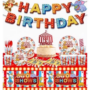 Kit per decorazioni per feste di compleanno di carnevale, piatti, tovaglie, bicchieri, striscioni, tenda di carnevale, set di decorazioni a tema animale per bambini
