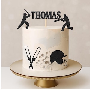 Personalised cricket cake topper birthday party decoration helmet stumps sports cake accessories celebration decor