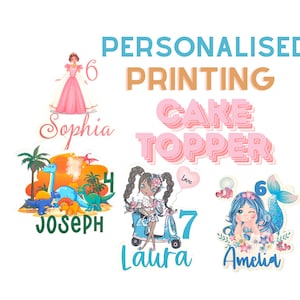Topo de bolo personalizado aniversário cartão impresso decoração de bolo glitter topper de bolo personalizado topper de bolo