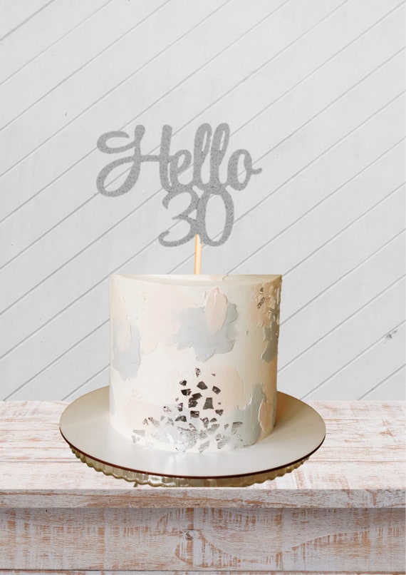Glitzernder Kuchenaufsatz Zum 30. Geburtstag – Personalisierbar, Mit Sternen, Grün/Gold