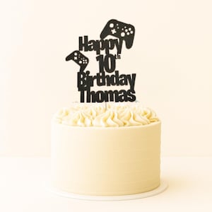 Personalized Video Game Controller Cake Topper: Custom Name, Birthday Party