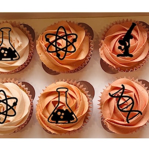 Science Cupcake Toppers: Chemistry Party Decorations (Set of 6)