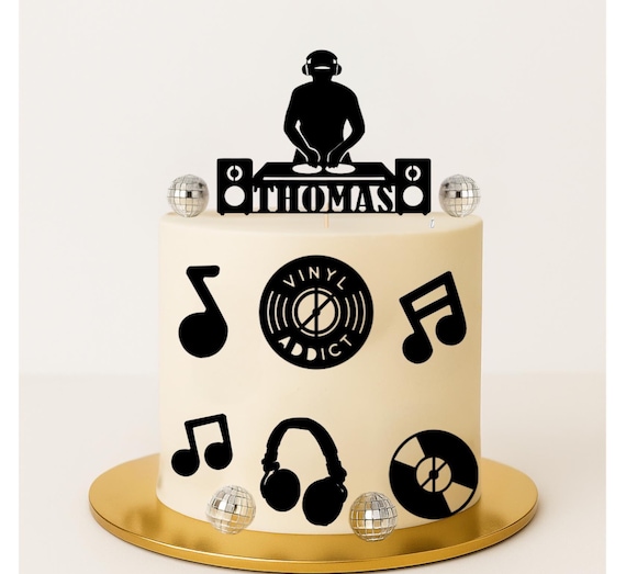 26 PCS Music Cake Toppers Pink Birthday Cake Topper And Disco Cake Topper For Music Birthday Decorations Supplies (1 - View #11