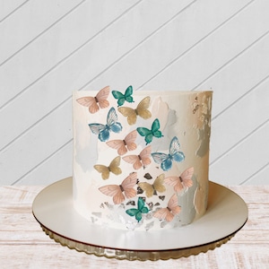 Edible Pre-Cut pastel Wafer Butterfly, cake and cupcake decoration perfect as birthday cake topper, edible cake topper