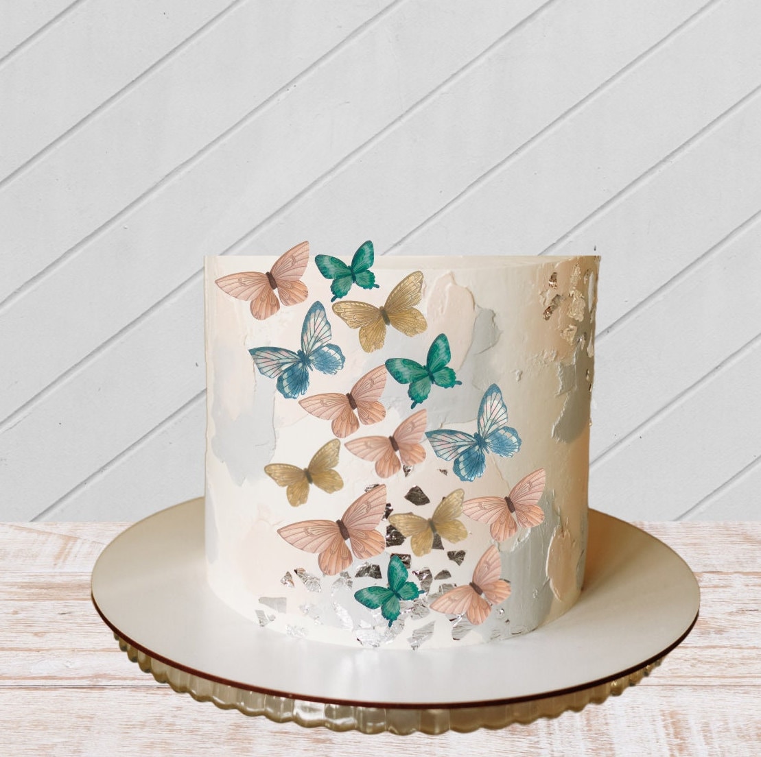 Farfalla in wafer pastello commestibile pretagliato, decorazione