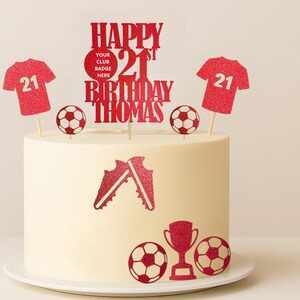 football birthday cake, soccer cake decorations, custom sports cake, blue glitter toppers, football theme party, birthday cake insert, football jersey topper, soccer player birthday, personalised sports topper, birthday party for football fan, cake topper for teen boy, football shoes topper, trophy cake decor, football ball cupcake topper, sports birthday cake set
