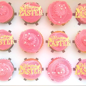 Bunny and egg Easter cupcake topper, happy Eater cupcake topper, Easter cupcake decor
