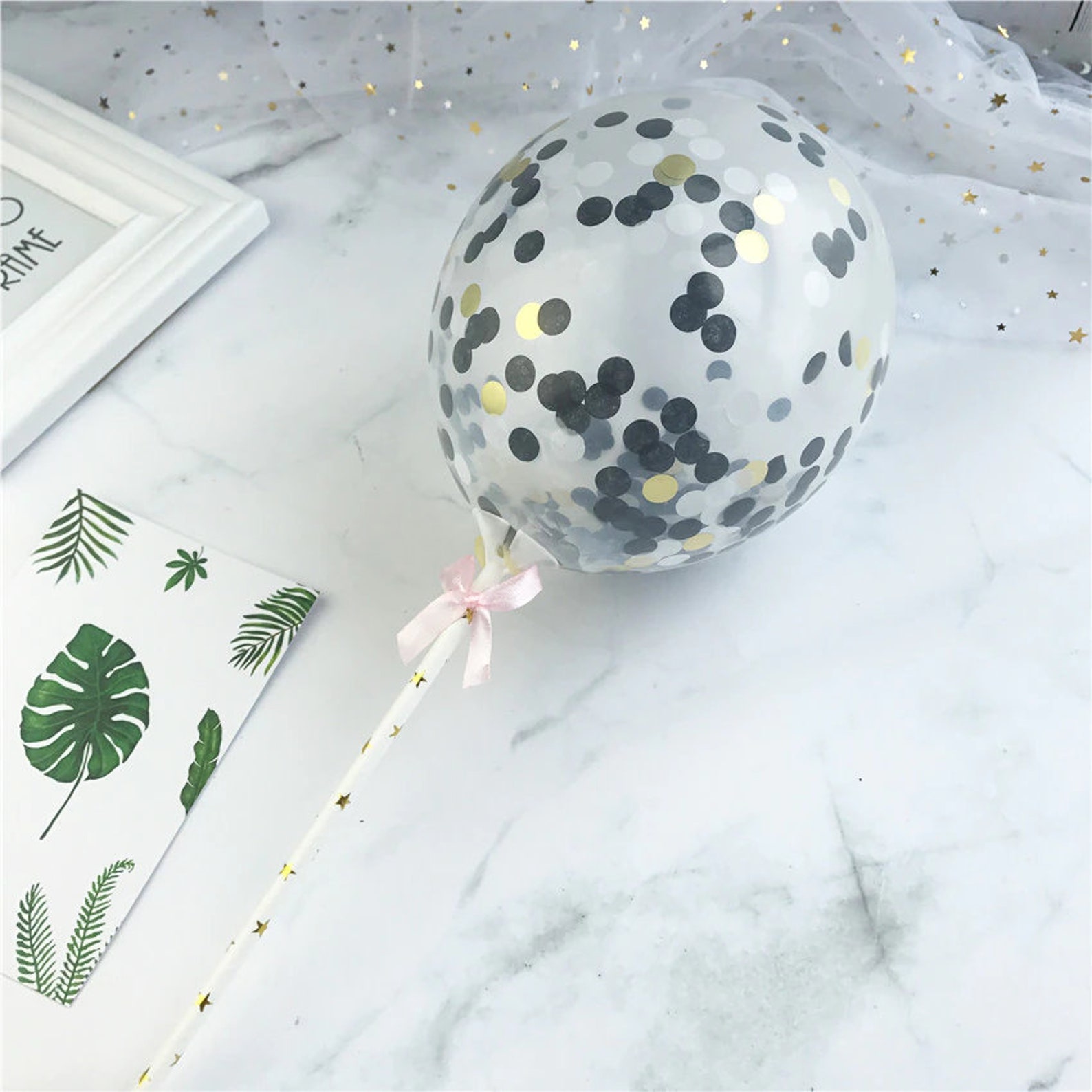 3 Confetti Balloon Cake Topper Cake Topper Confetti Mini Etsy UK