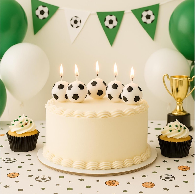 kids party, football fan, soccer lover, boys gift, soccer candles, cake candle set, sports cake, ball candle, birthday decor, team party, match day, sports birthday, cupcake topper, cake supplies, party decor, football table, football theme, soccer birthday, boys cake, party ideas, cake topper, soccer decor, fun candles, birthday supplies