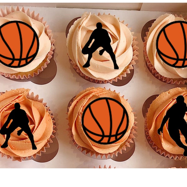 Basketball Cupcake toppers birthday cake decoration Basketball Party Decorations sport cupcake toppers Basketball Food Picks