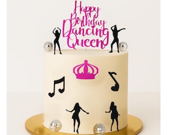 Dancing Queen Cake Topper Bundle: Disco Party Decorations