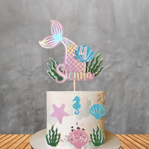 Mermaid Cake Topper Mermaid Cake Topper Meerjungfrau gefädelt, Meerjungfrau Cake Topper, Meerjungfrau, Tortendeko