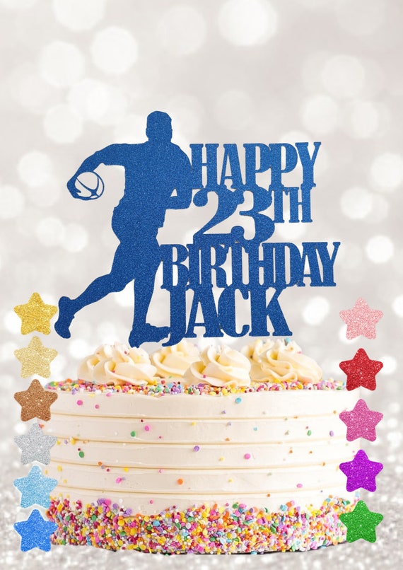 Rugby Cake Topper Birthday Cake Topper Personalised Cake Etsy