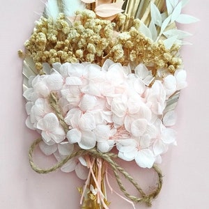 Dried Flower Cake Topper: Gold Palm, Pink Rustic Wedding Decor