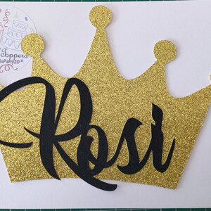 Personalised Crown Topper, Princess Crown Topper, Any Name Cake Tooper ...