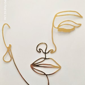 Ciondolo topper per torta Line Art Face, perfetto per la decorazione di torte, ciondolo per topper per torta, silhouette di signora