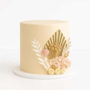 Boho Dried Flower Cake Topper: Rustic Wedding, Bridal Shower Decor