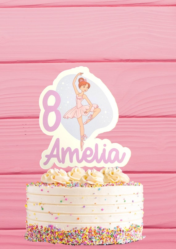 Cake topper personalizzato Ballerina, cake topper personalizzato, topper  torta di compleanno con qualsiasi nome ed età, torta Ballerina e tema della  festa - Etsy Italia
