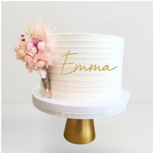 Personalized Dried Flower Cake Topper: Boho Charm Cake Decoration