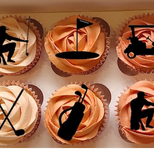 Golf Cupcake Toppers: Glitter Card Decoration