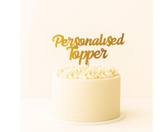 Personalized Glitter Cake Topper: Custom Name Party Decoration