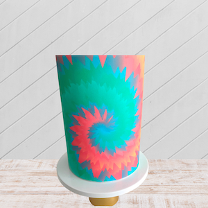 Green, prink Tie Dye cake wrap prefect for edible cake decoration, cake wrap, edible image, icing sheet, edible decoration