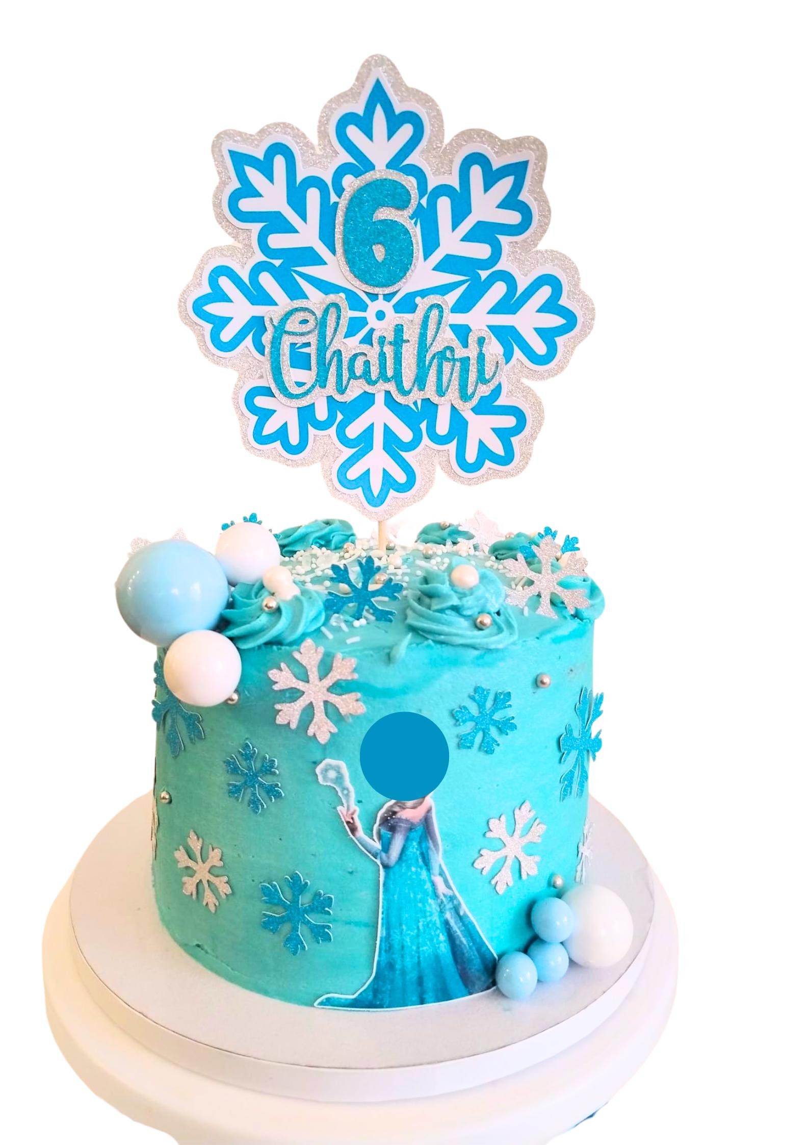 Gyufise 1 Décoration De Gâteau D'anniversaire Flocon De Neige à Paillettes Sur Le Thème De La Reine Des Neiges Pour Premier Anniversaire - Décoration