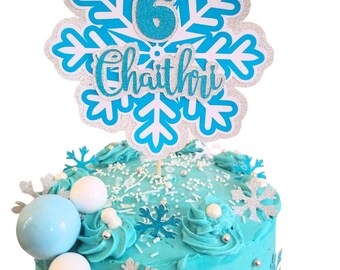 Décoration Pour Gâteau Style Château Et Flocons De Neige – Pailleté Bleu Glacé Et Argenté – Pour Anniversaire, Noël - 13