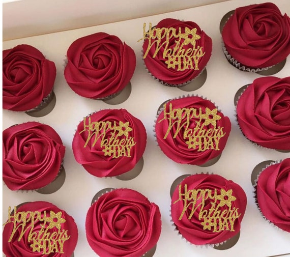 6pcs Decorative Elegant Cupcake Toppers Best Mom Ever Cake Decoration For Mother