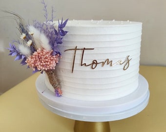 Dried Flower Cake Decoration Set: Pink Floral Charm, Wedding Birthday Cake