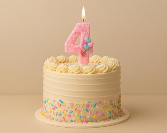 Pink Glitter Number Birthday Candle Heart Balloon Topper Girls Party Decoration 0-9