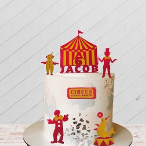 Circus bundle cake topper, Birthday cake topper, Bundle cake decoration, Glitter Circus Bundle cake topper, Custom circus bundle topper