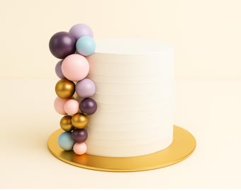Cake Ball Decor Set Pastel Balloon Centrepiece Decorations Gold Pink Purple Light Blue Cake Embellishments Birthday Party