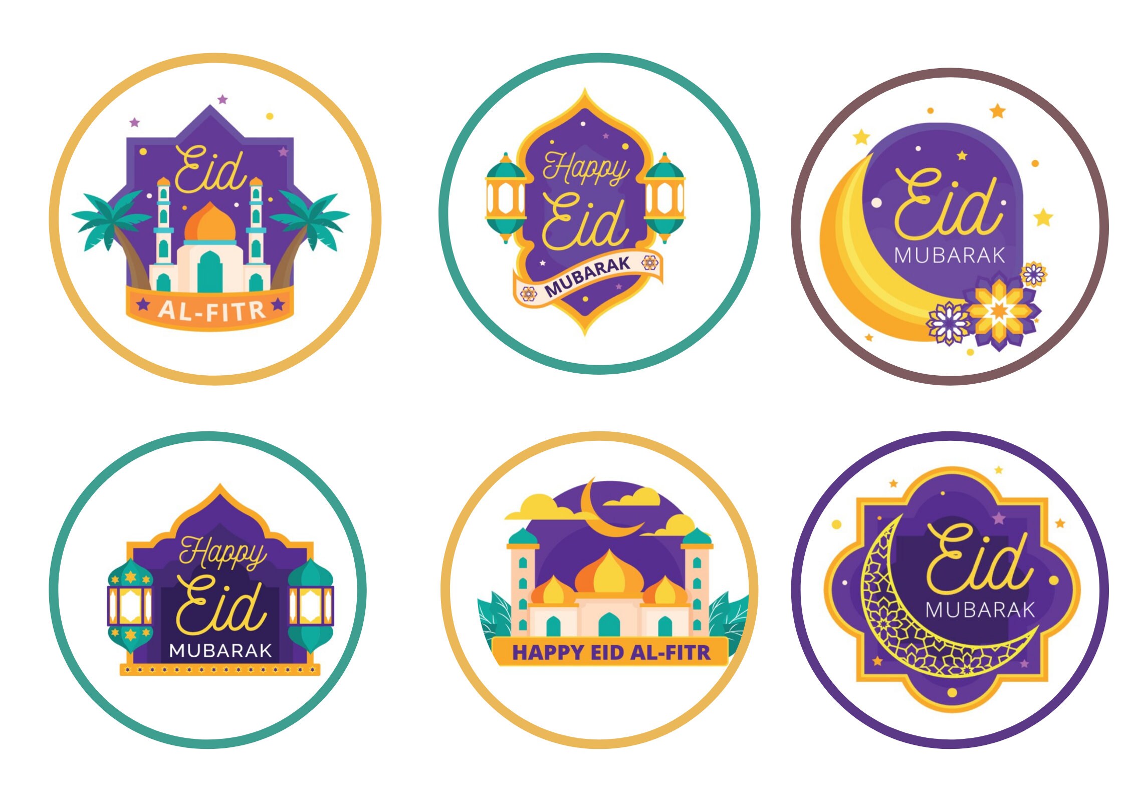 Eid Mubarak Edible Cupcake Topper Happy Eid Cupcake Etsy