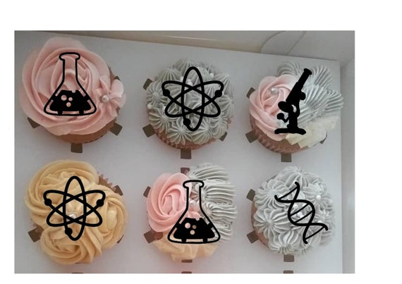 Glitter Science Cupcake Toppers - Fun Party Decorations For Science Theme Birthdays